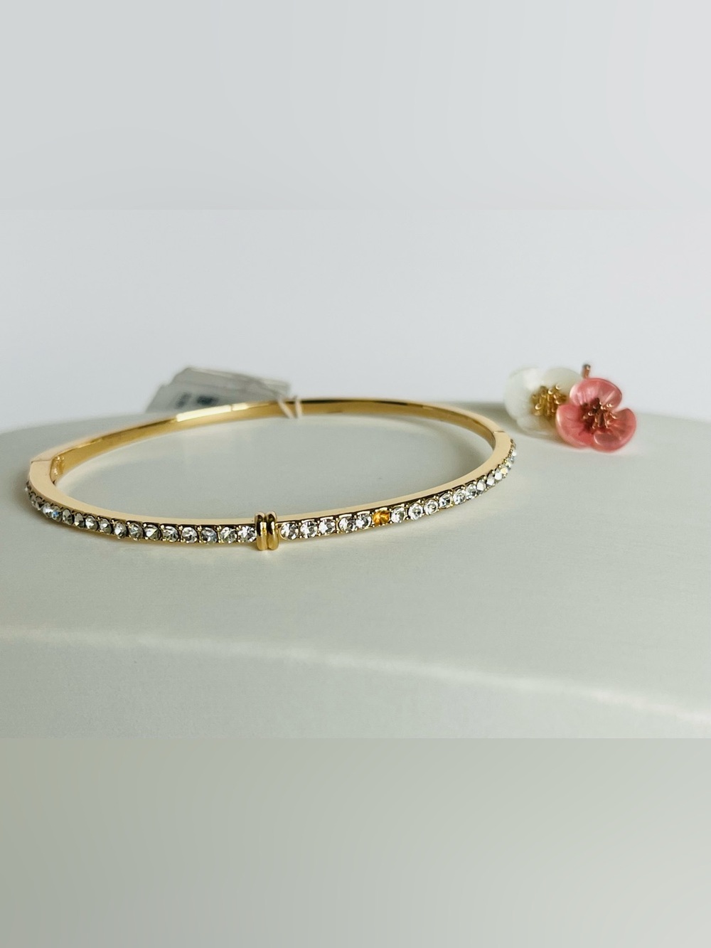 Lauren Ralph Lauren Gold Tone Crystal Pavé Slim Bangle Bracelet